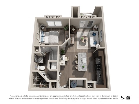 One Bedroom Floorplan